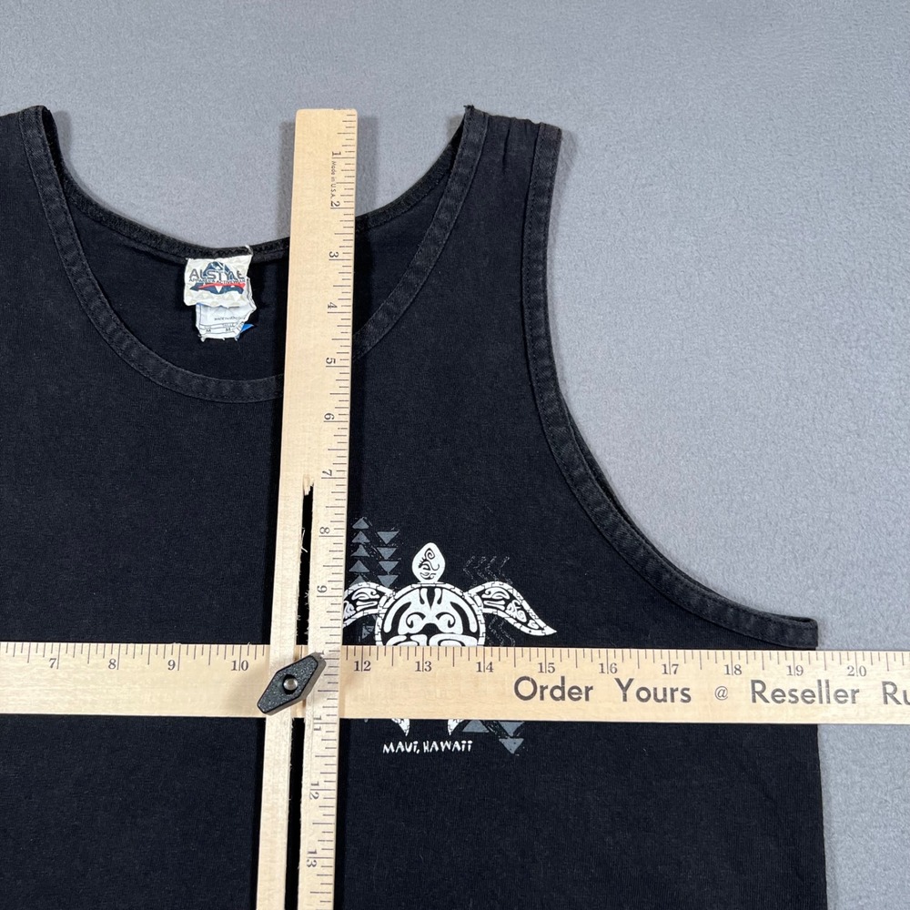 Vintage Maui Hawaii Tank Top Mens Medium Black Turtle Graphic Sleeveless T Shirt - Picture 5 of 6